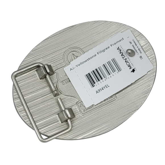 Montana Silversmiths YELLOWSTONE Western Floral "Y" Belt Buckle NEW! Retail $50 - Picture 4 of 10